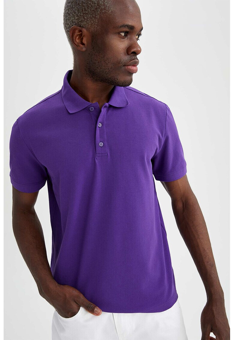 DeFacto Tricou polo regular fit din material pique - Pled.ro