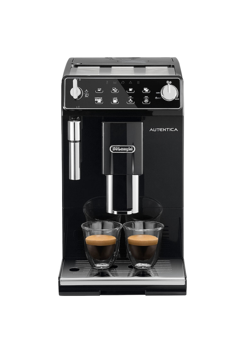 DeLonghi Espressor automat De'Longhi Autentica Sistem manual de spumare Rasnita cu 13 setari 1450W 15 bar 1.4 l Negru - Pled.ro