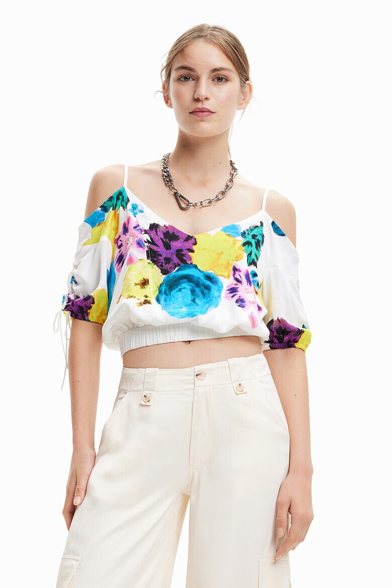 DESIGUAL Bluza crop cu decolteu pe umeri - Pled.ro