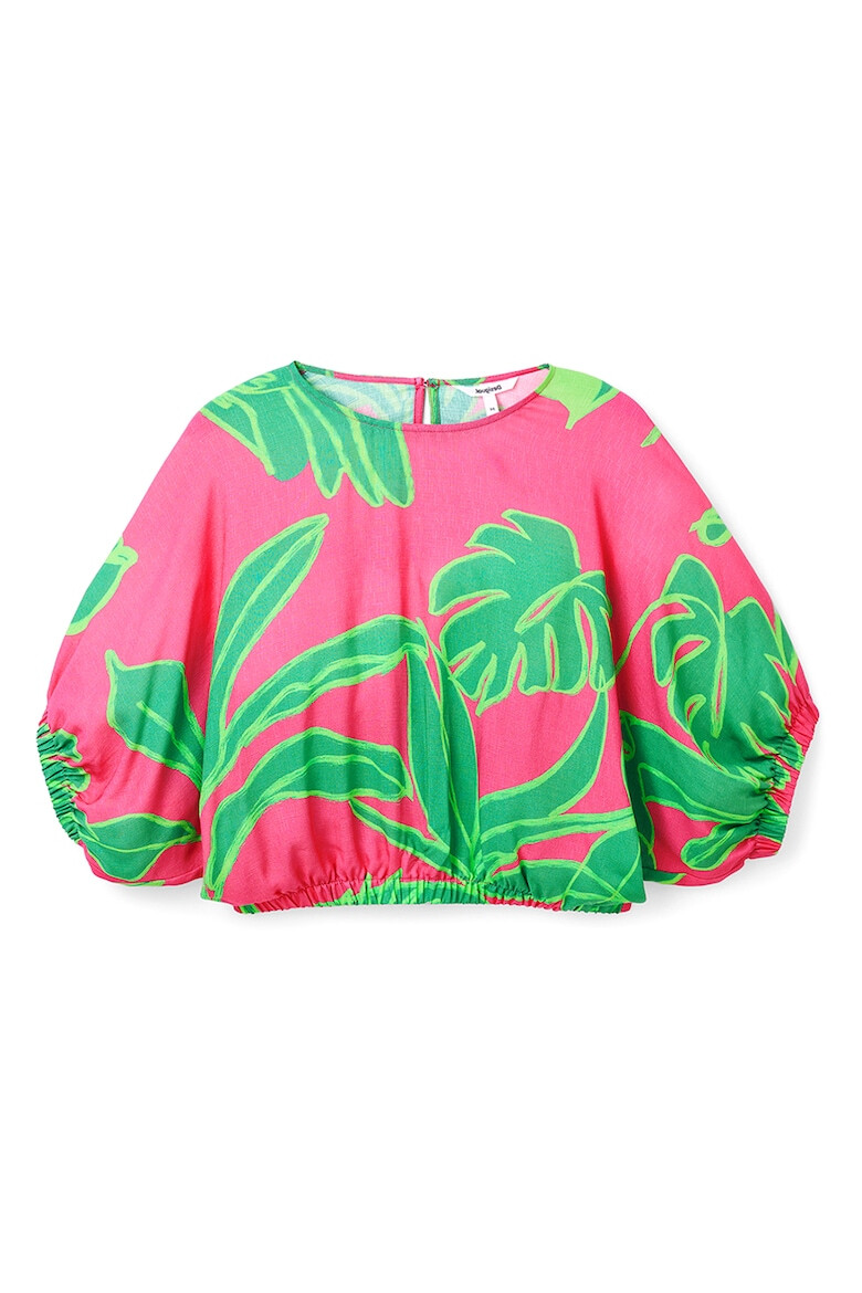 DESIGUAL Bluza crop cu imprimeu tropical - Pled.ro