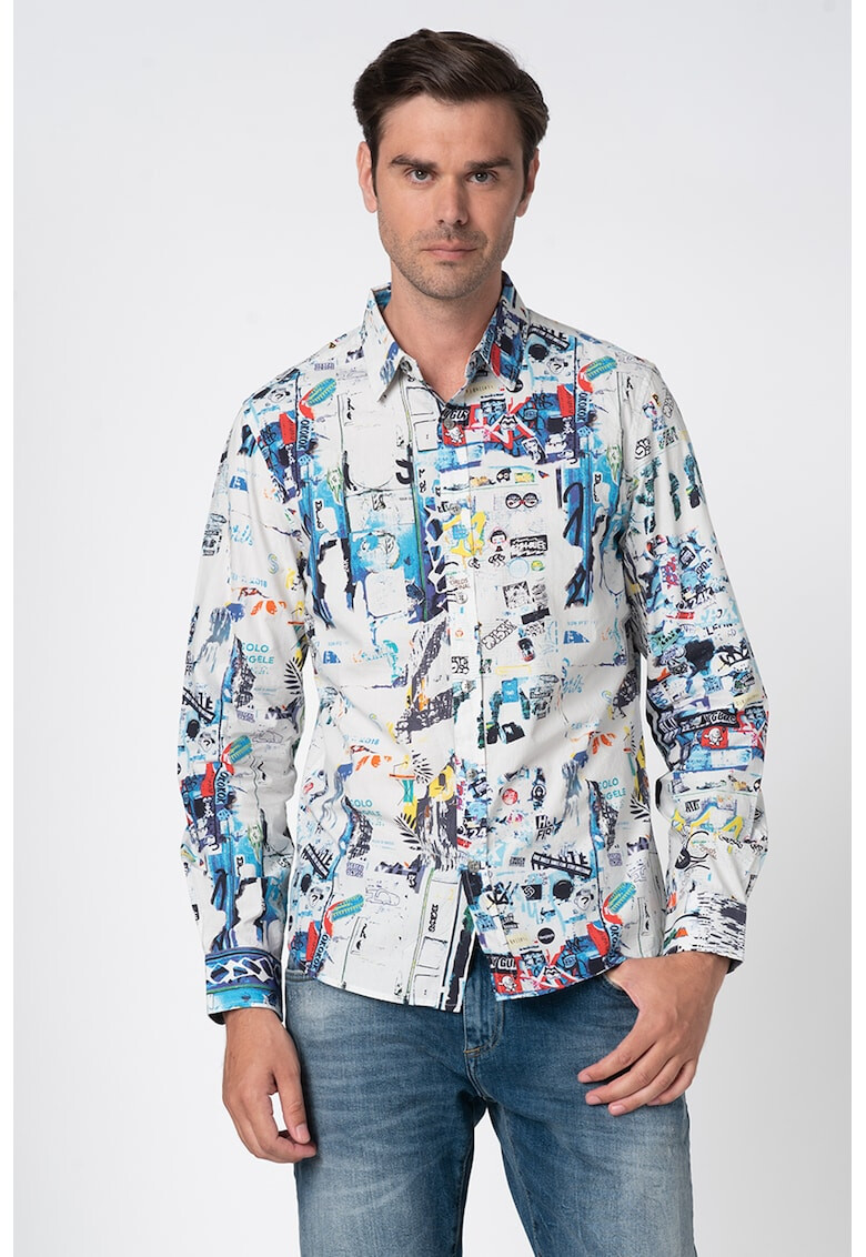 DESIGUAL Camasa slim fit cu model abstract Crispin - Pled.ro