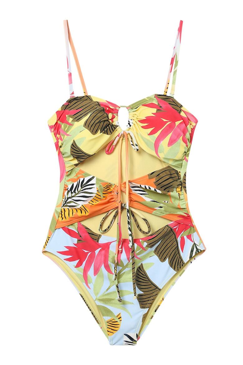 DESIGUAL Costum de baie cu imprimeu tropical si decupaje - Pled.ro