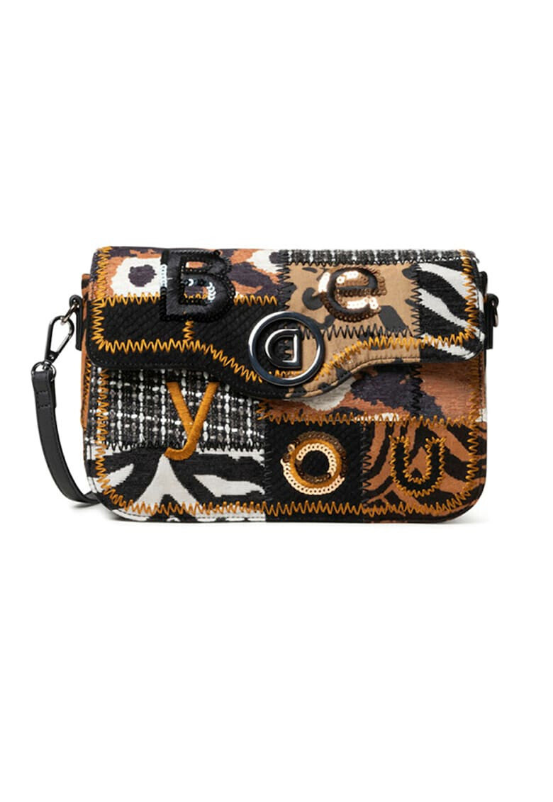 DESIGUAL Geanta crossbody cu broderii New 1968 Amorgos - Pled.ro