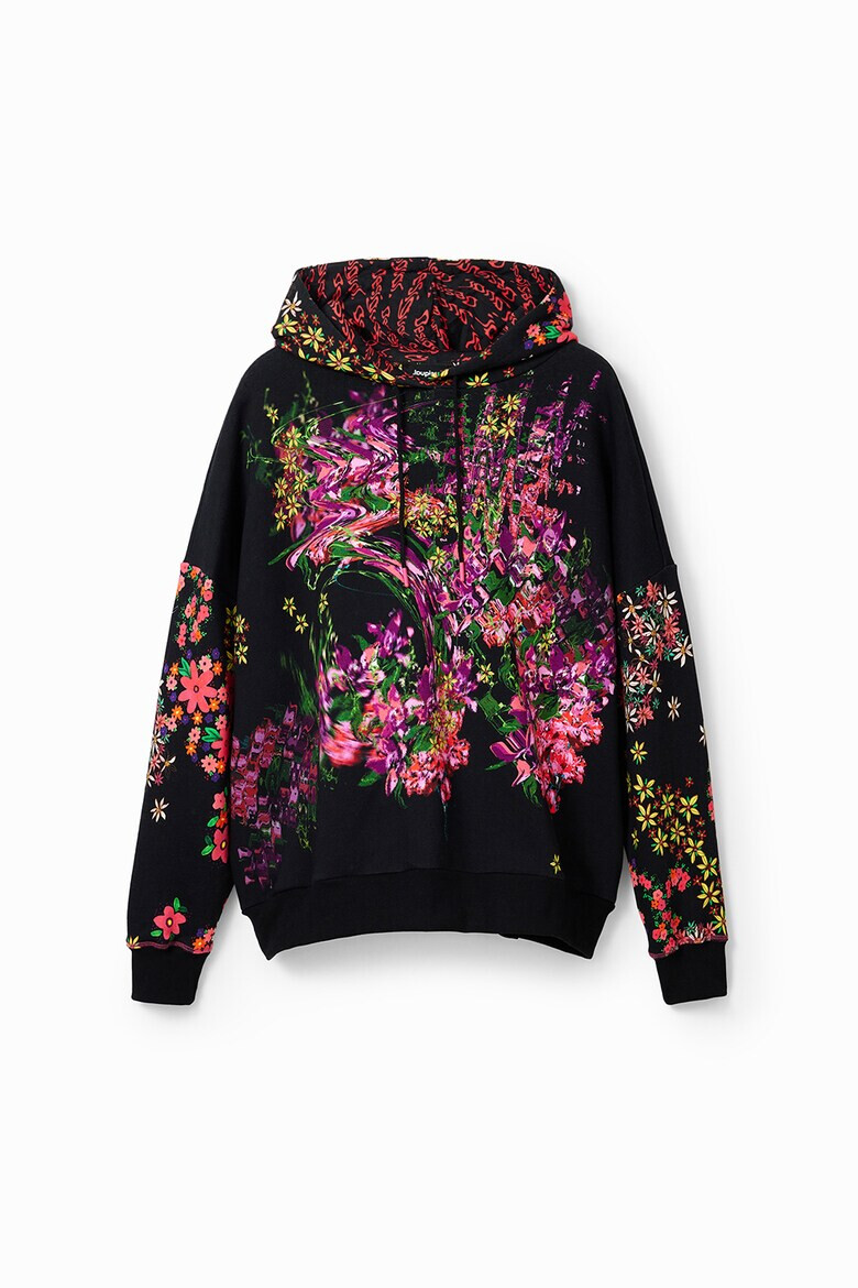 DESIGUAL Hanorac cu model floral si maneci cazute - Pled.ro