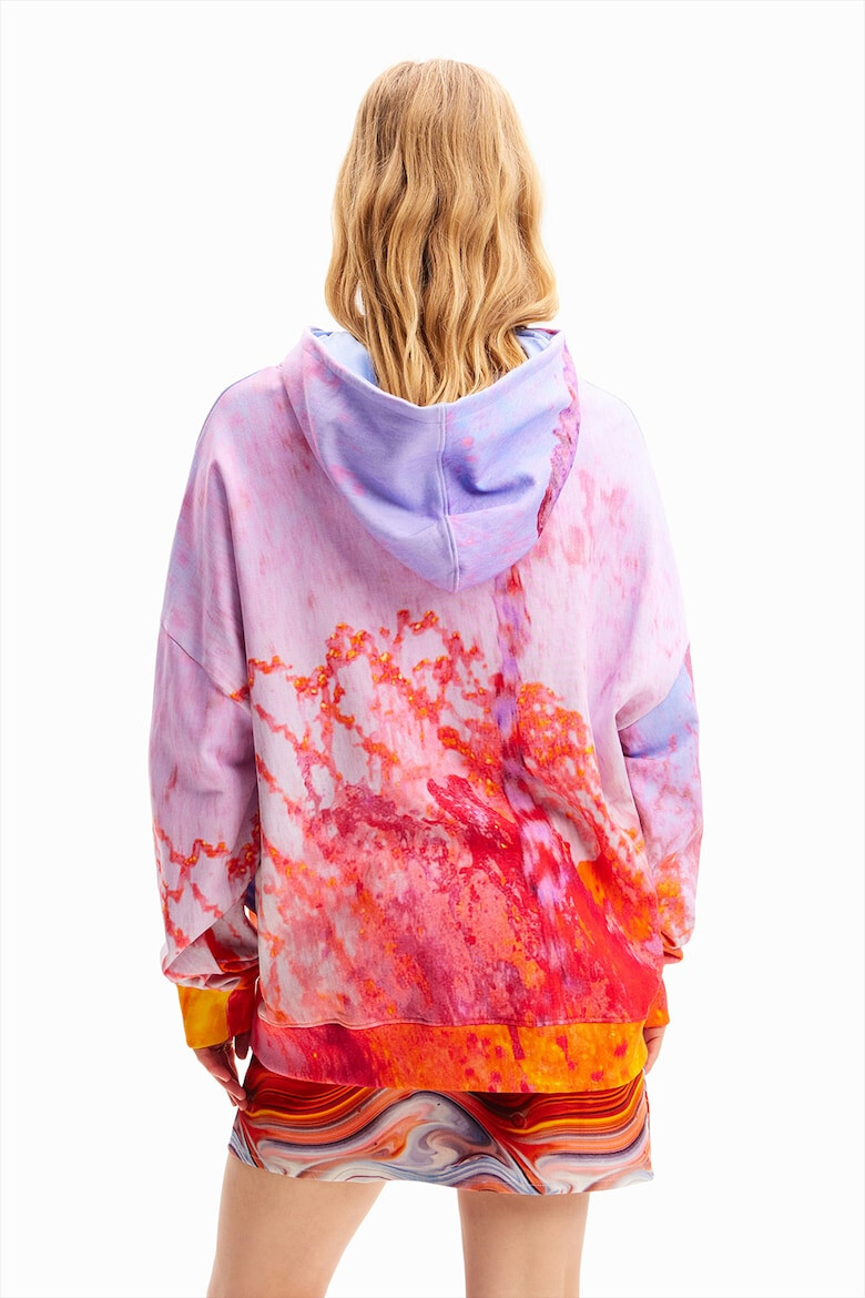 DESIGUAL Hanorac cu model tie-dye si maneci cazute - Pled.ro