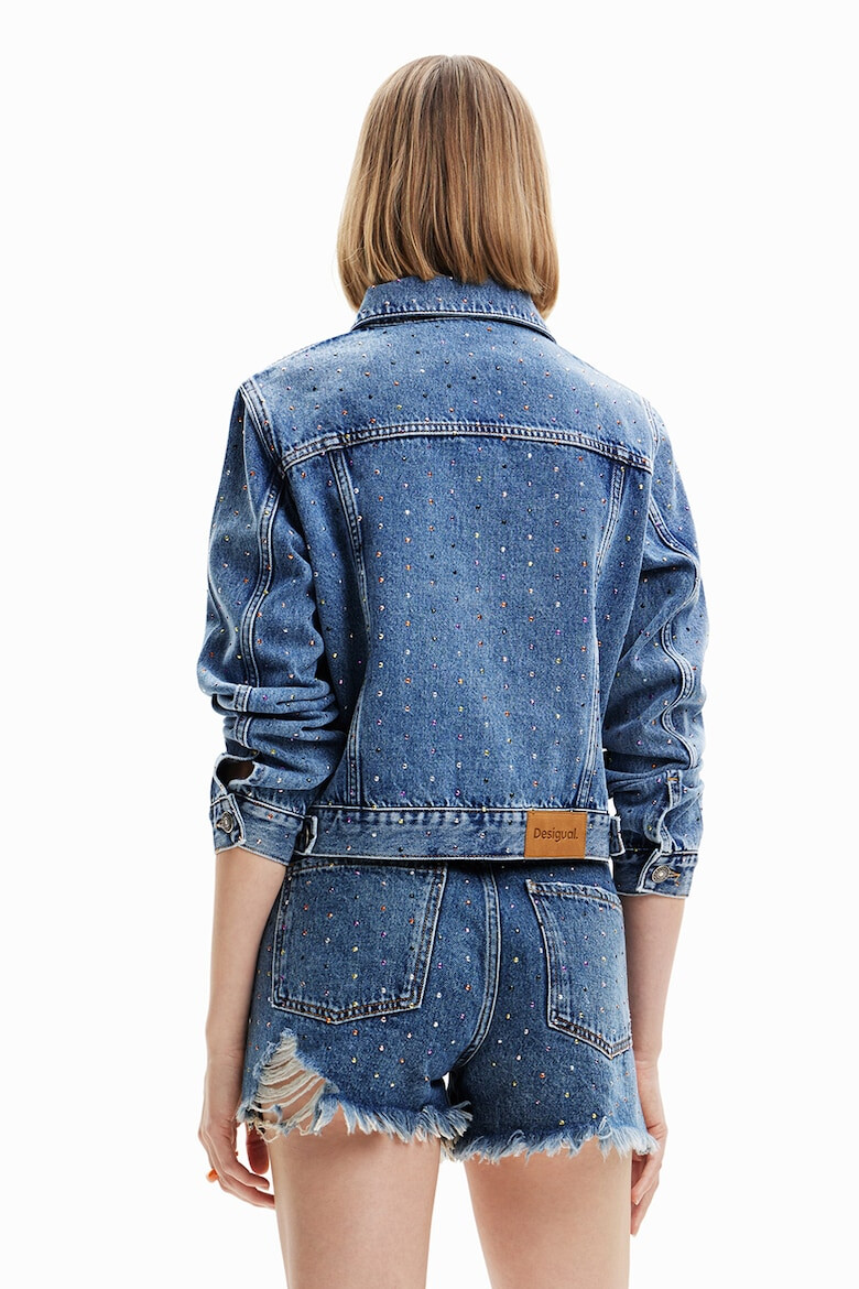 DESIGUAL Jacheta de denim cu aplicatii cu strasuri - Pled.ro