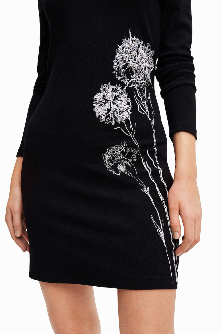 DESIGUAL Rochie cu croiala bodycon si broderie florala - Pled.ro