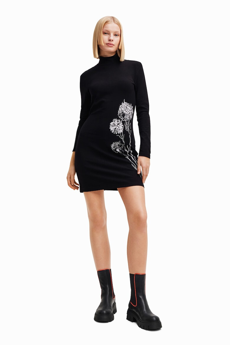 DESIGUAL Rochie cu croiala bodycon si broderie florala - Pled.ro