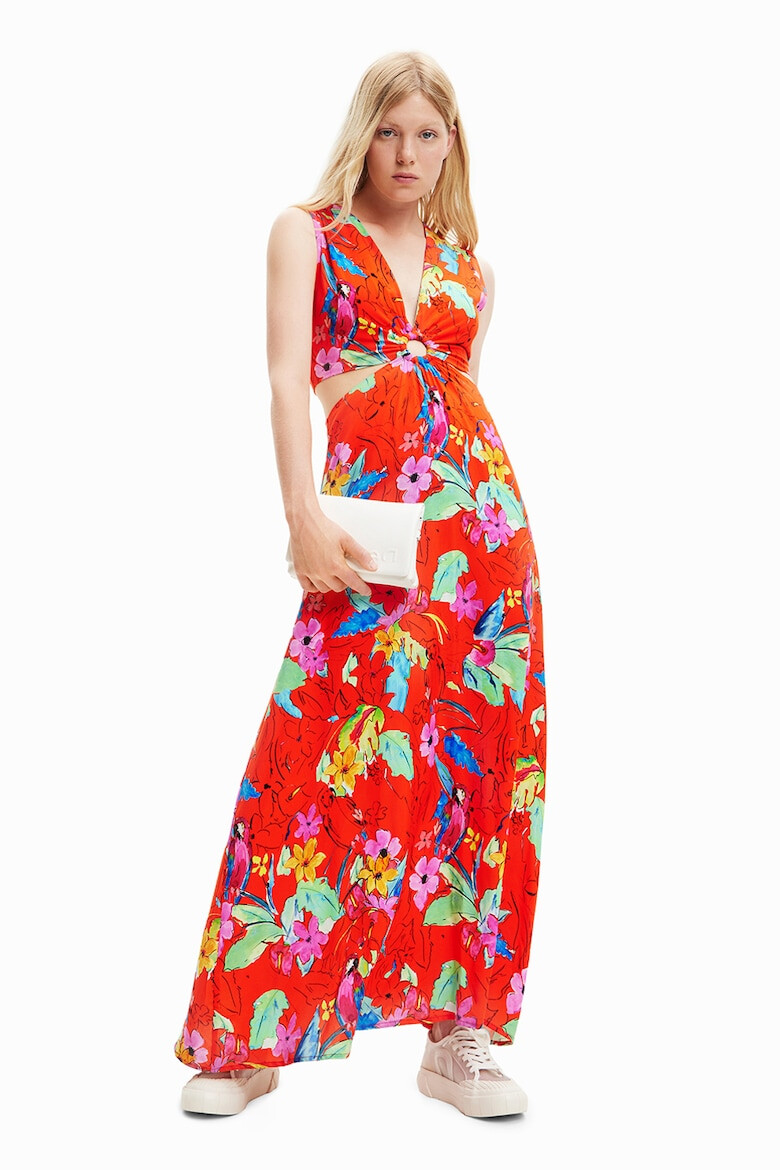 DESIGUAL Rochie cu imprimeu floral si decupaje laterale - Pled.ro