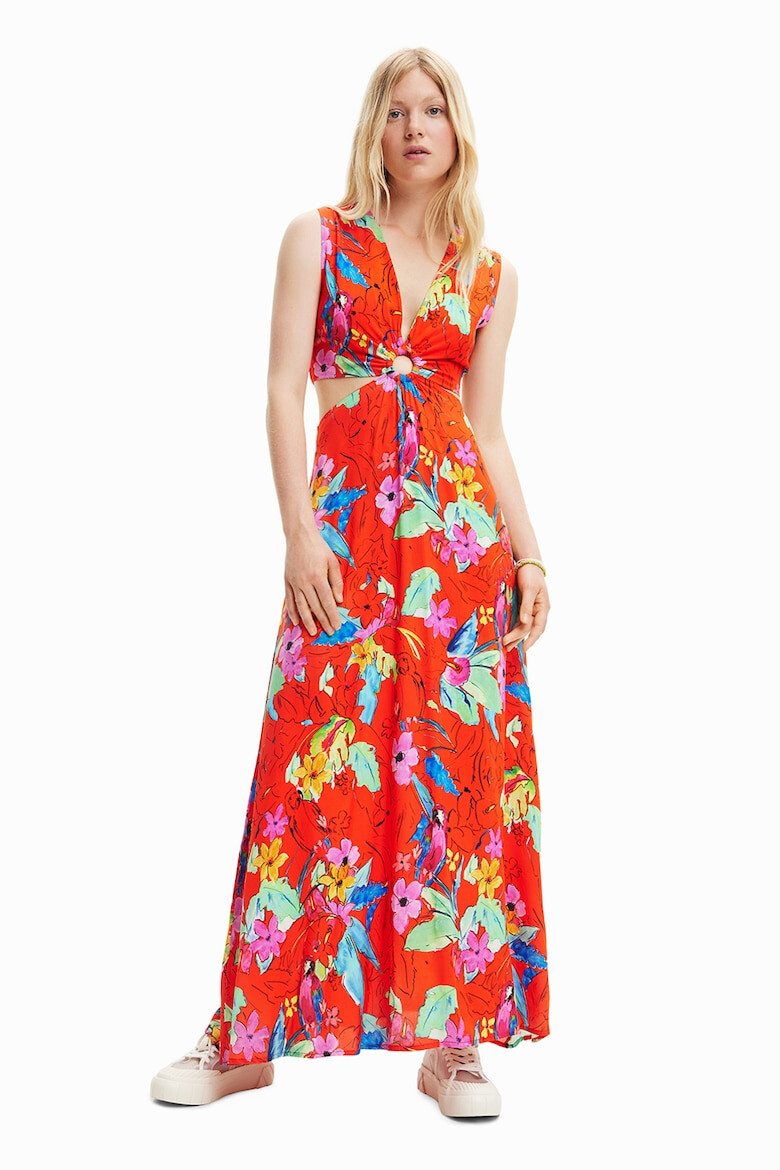 DESIGUAL Rochie cu imprimeu floral si decupaje laterale - Pled.ro