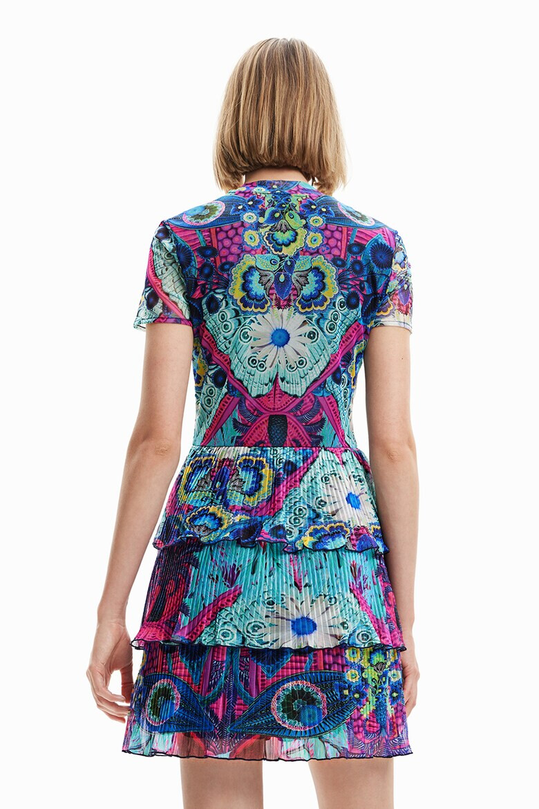 DESIGUAL Rochie cu maneci scurte si pliuri - Pled.ro