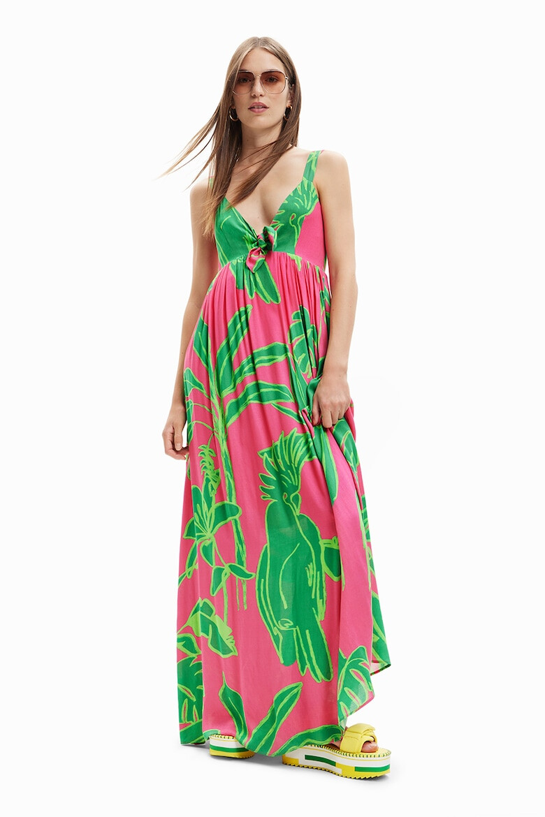 DESIGUAL Rochie maxi cu decolteu in V si imprimeu - Pled.ro