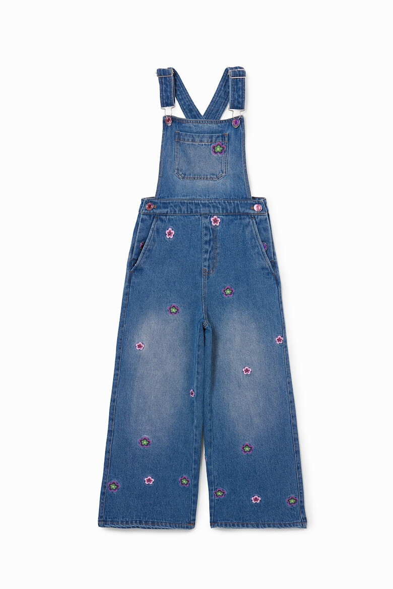 DESIGUAL Salopeta de denim cu detalii floare - Pled.ro