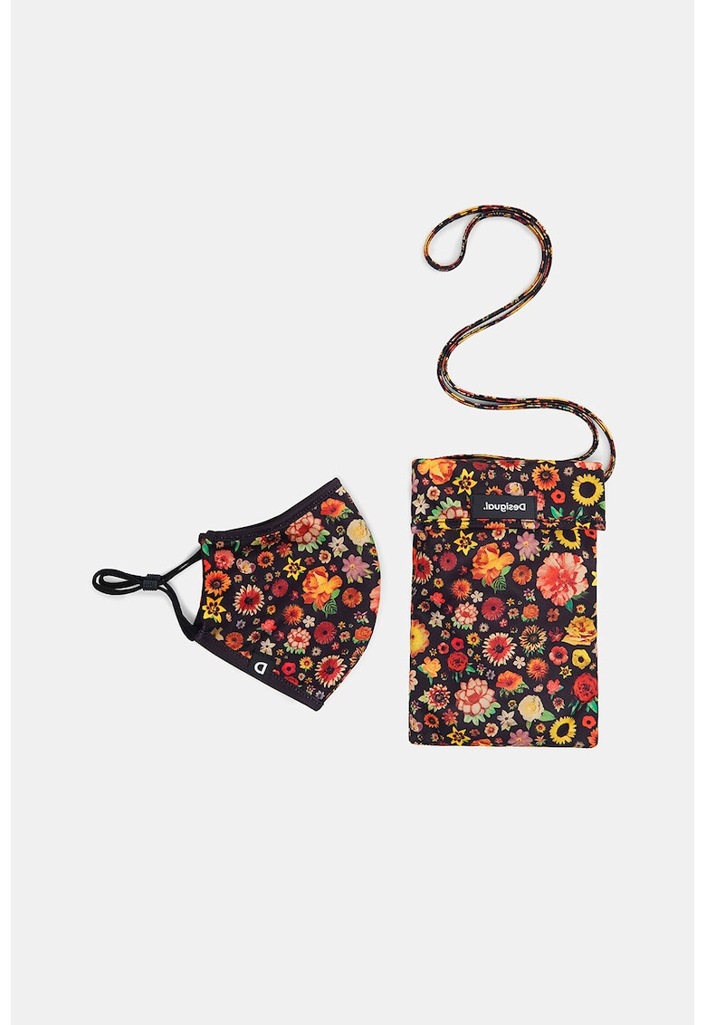 DESIGUAL Set de masca reversibila din material textil si etui - Pled.ro