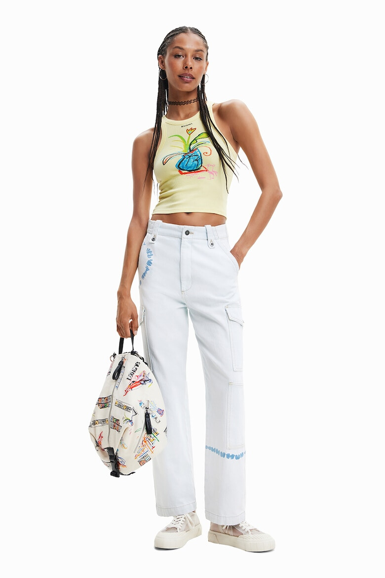 DESIGUAL Top crop de jerseu - Pled.ro