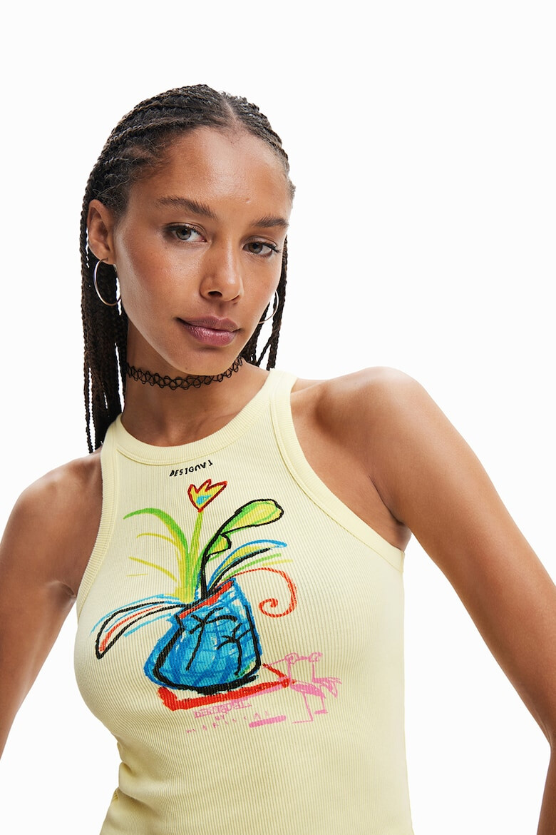 DESIGUAL Top crop de jerseu - Pled.ro