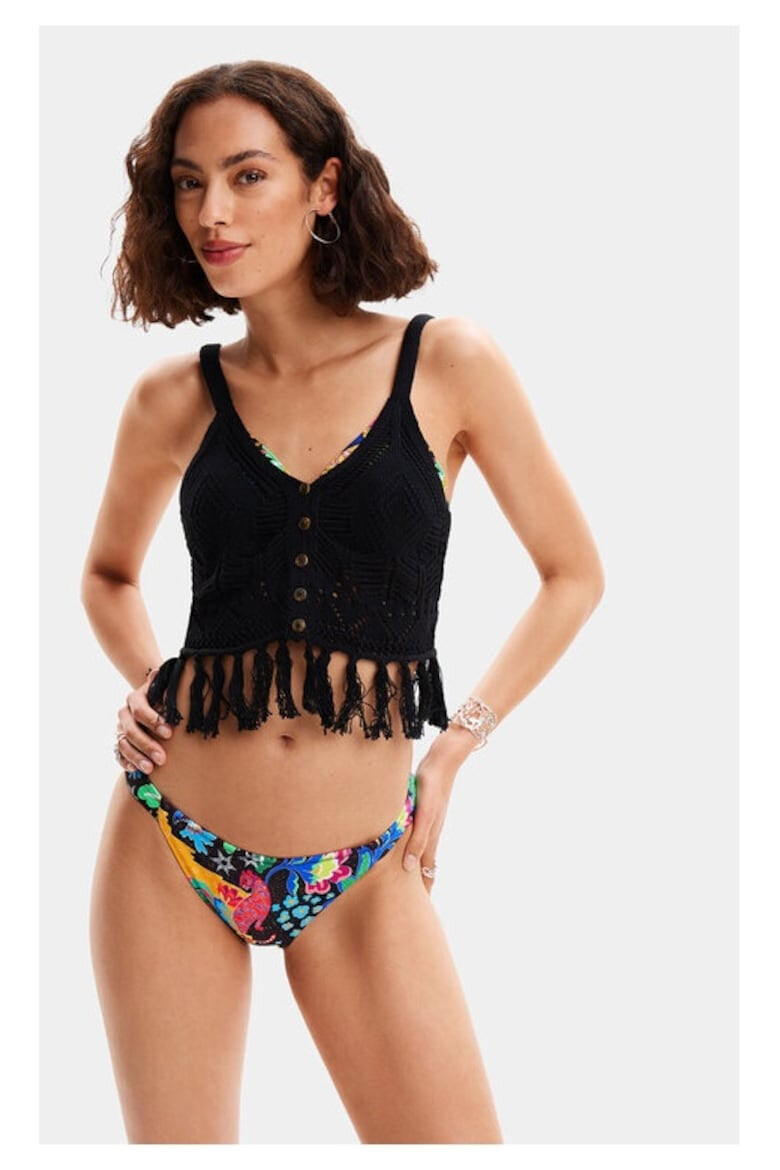 DESIGUAL Top de plaja dama Negru Bumbac - Pled.ro