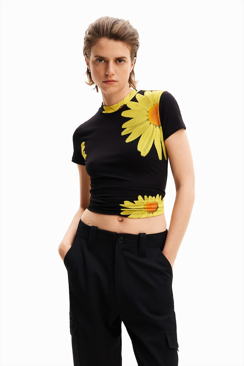 DESIGUAL Tricou crop cu model grafic - Pled.ro