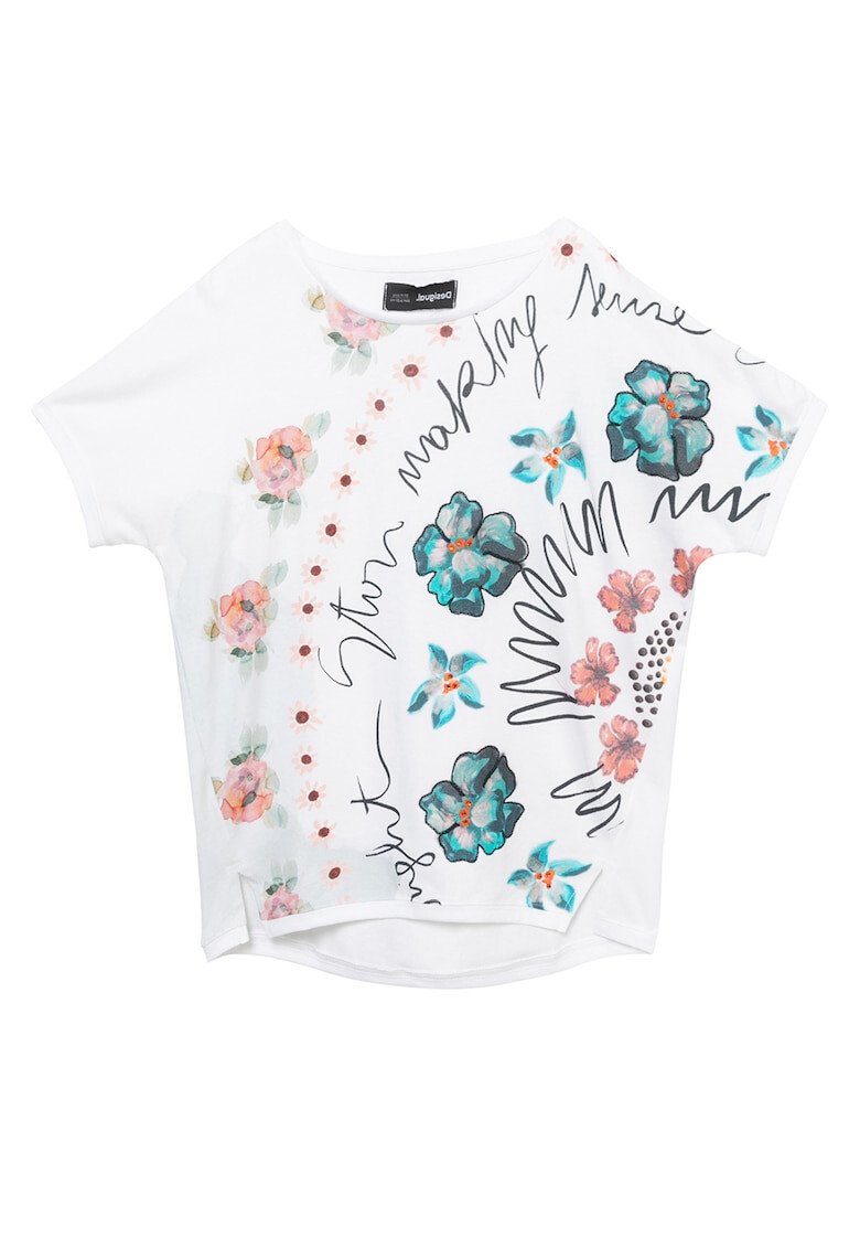 DESIGUAL Tricou de bumbac cu imprimeu floral - Pled.ro