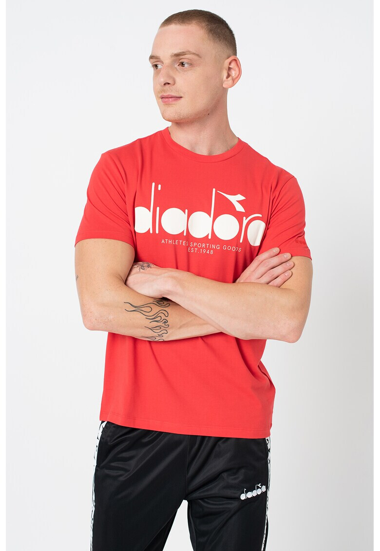 Diadora Tricou din bumbac organic cu decolteu la baza gatului si logo 5Palle - Pled.ro