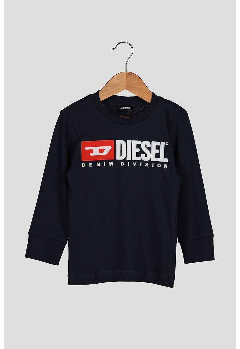 Diesel Bluza cu decolteu la baza gatului si logo brodat - Pled.ro