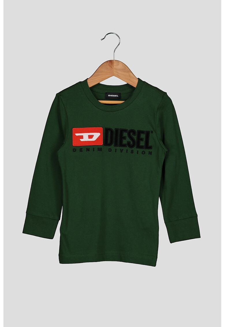 Diesel Bluza cu decolteu la baza gatului si logo brodat - Pled.ro