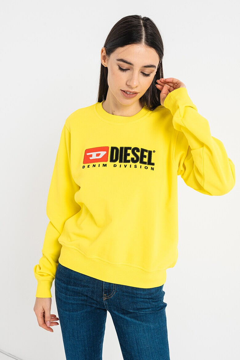 Diesel Bluza sport cu decolteu la baza gatului si imprimeu logo Reggy - Pled.ro