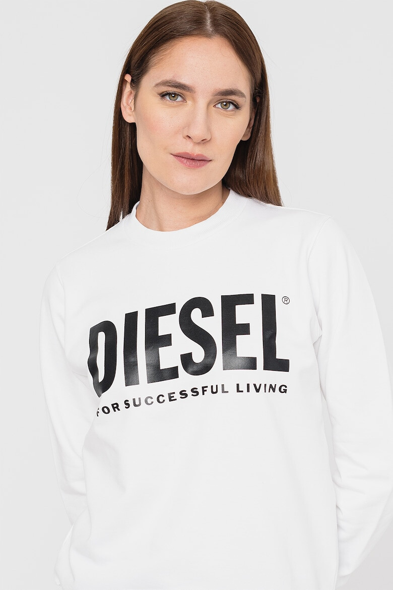 Diesel Bluza sport cu decolteu la baza gatului si imprimeu logo supradimensionat F-Angs - Pled.ro