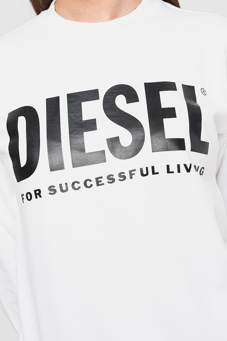 Diesel Bluza sport cu decolteu la baza gatului si imprimeu logo supradimensionat F-Angs - Pled.ro