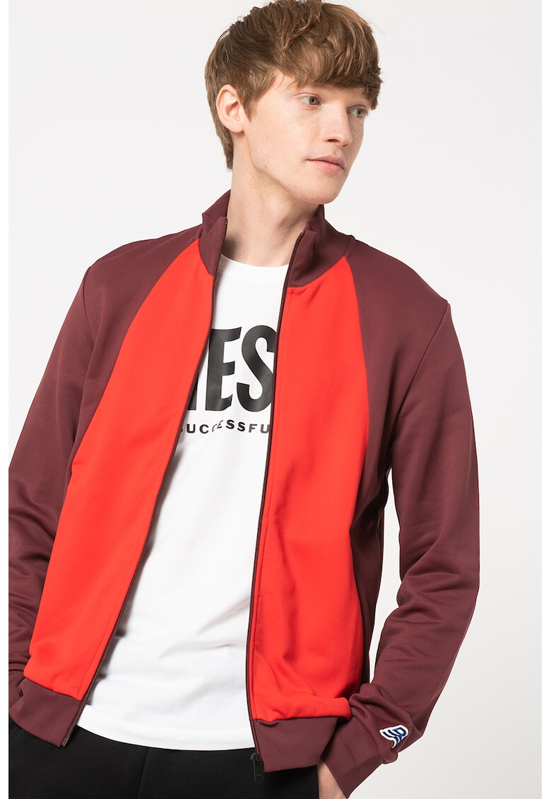 Diesel Bluza sport cu fermoar si design colorblock Block - Pled.ro