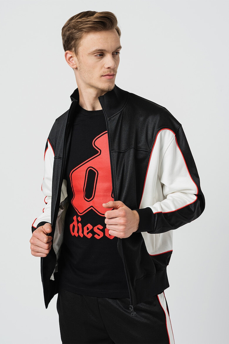 Diesel Bluza sport cu fermoar si segmente contrastante Relik - Pled.ro