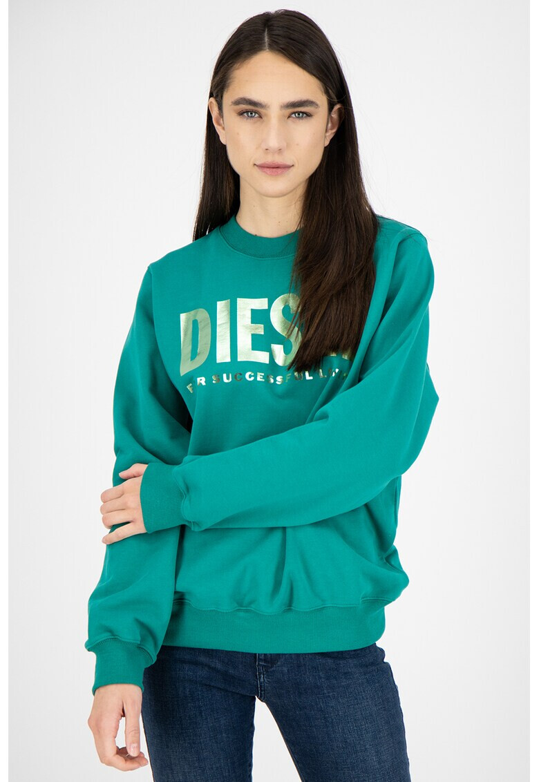 Diesel Bluza sport cu logo metalizat Ang - Pled.ro