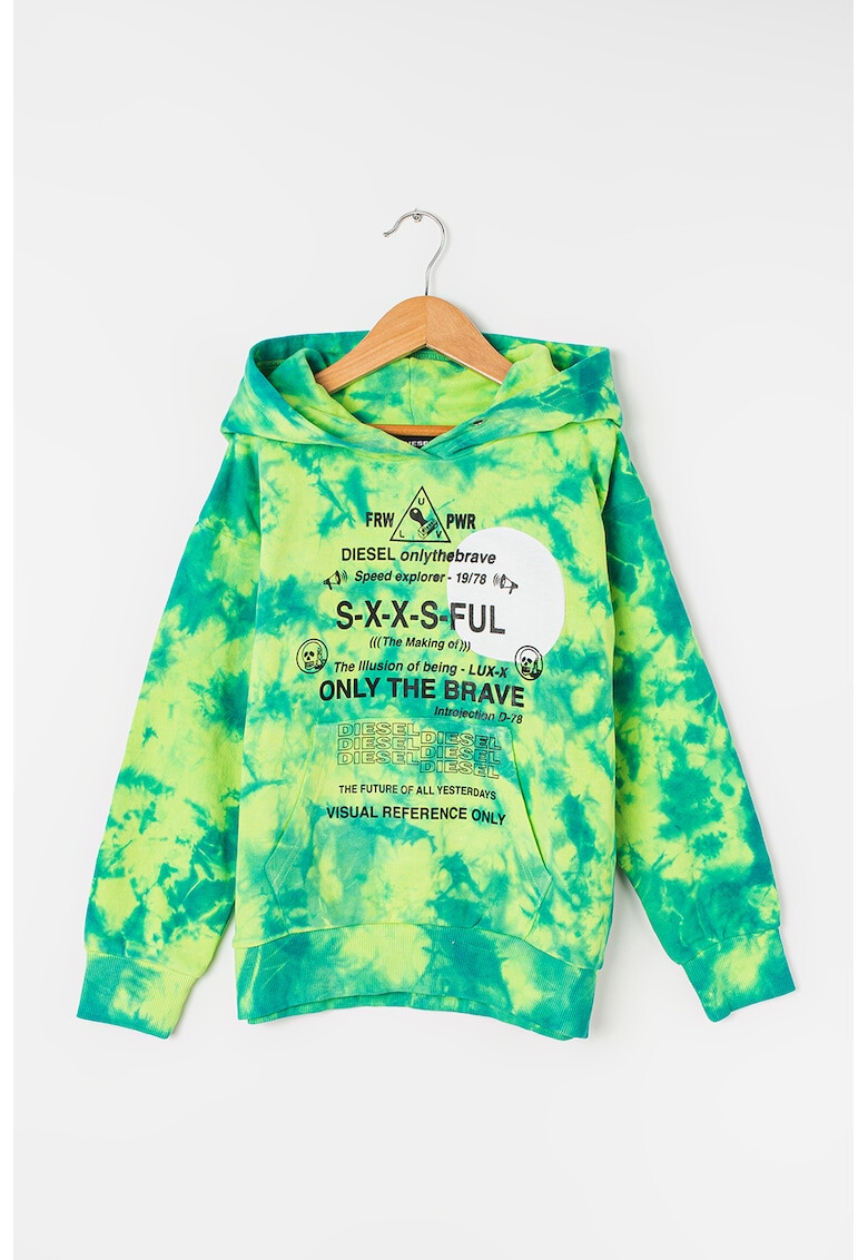 Diesel Hanorac cu buzunar kangaroo si imprimeu tie-dye Smoony - Pled.ro