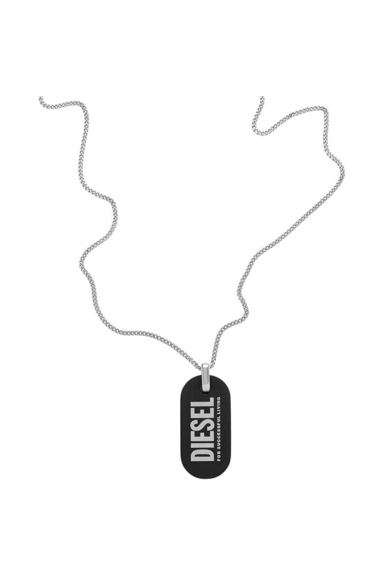 Diesel Lant Single Dog Tag DX1349040 Argintiu Negru - Pled.ro