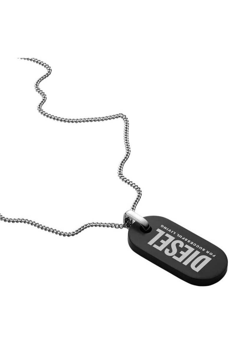 Diesel Lant Single Dog Tag DX1349040 Argintiu Negru - Pled.ro