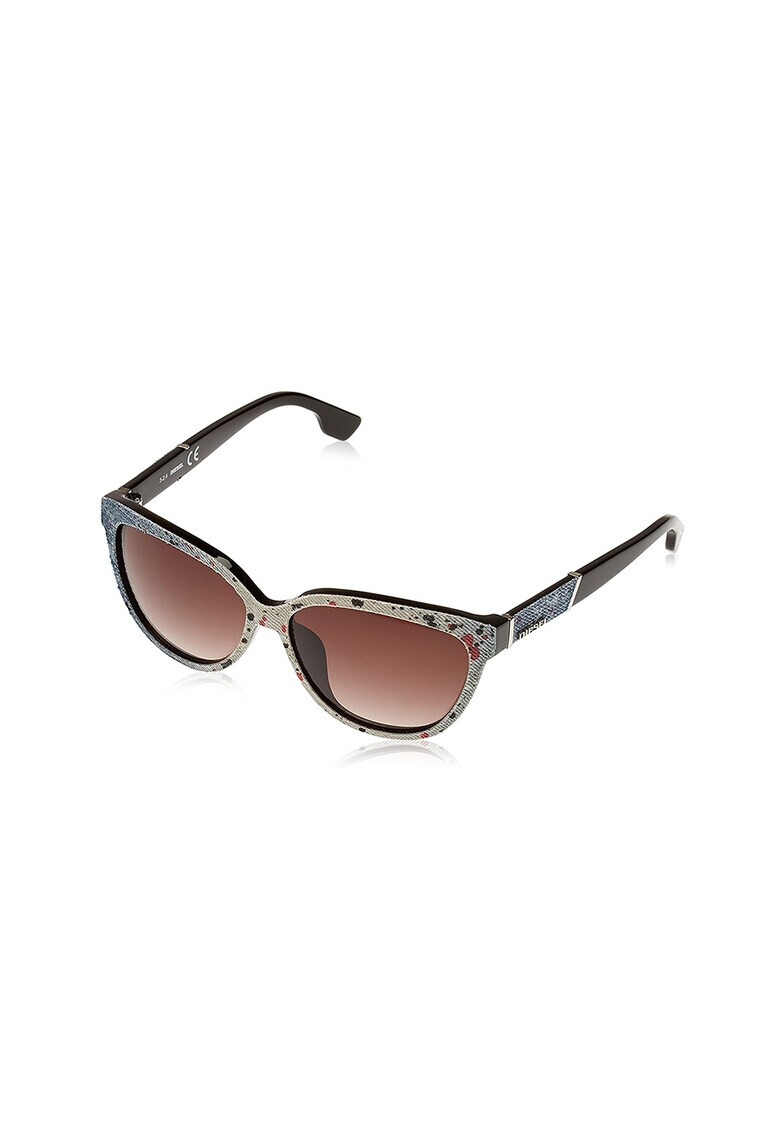 Diesel Ochelari de soare cat-eye unisex cu aplicatii de denim - Pled.ro