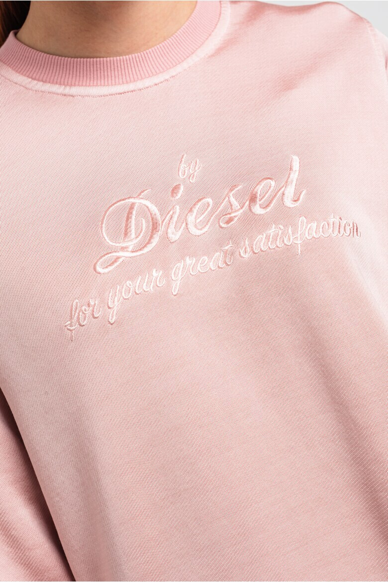 Diesel Pulover cu decolteu rotund si logo - Pled.ro