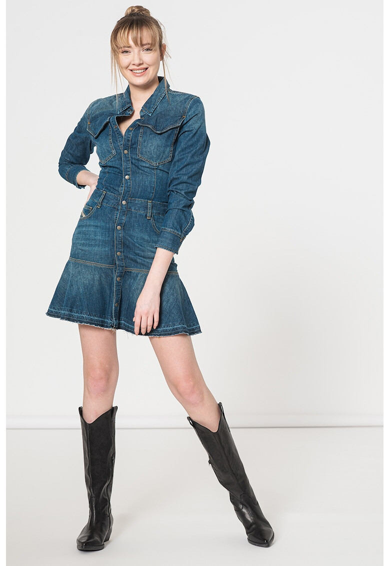 Diesel Rochie de denim cu guler ascutit Joana - Pled.ro