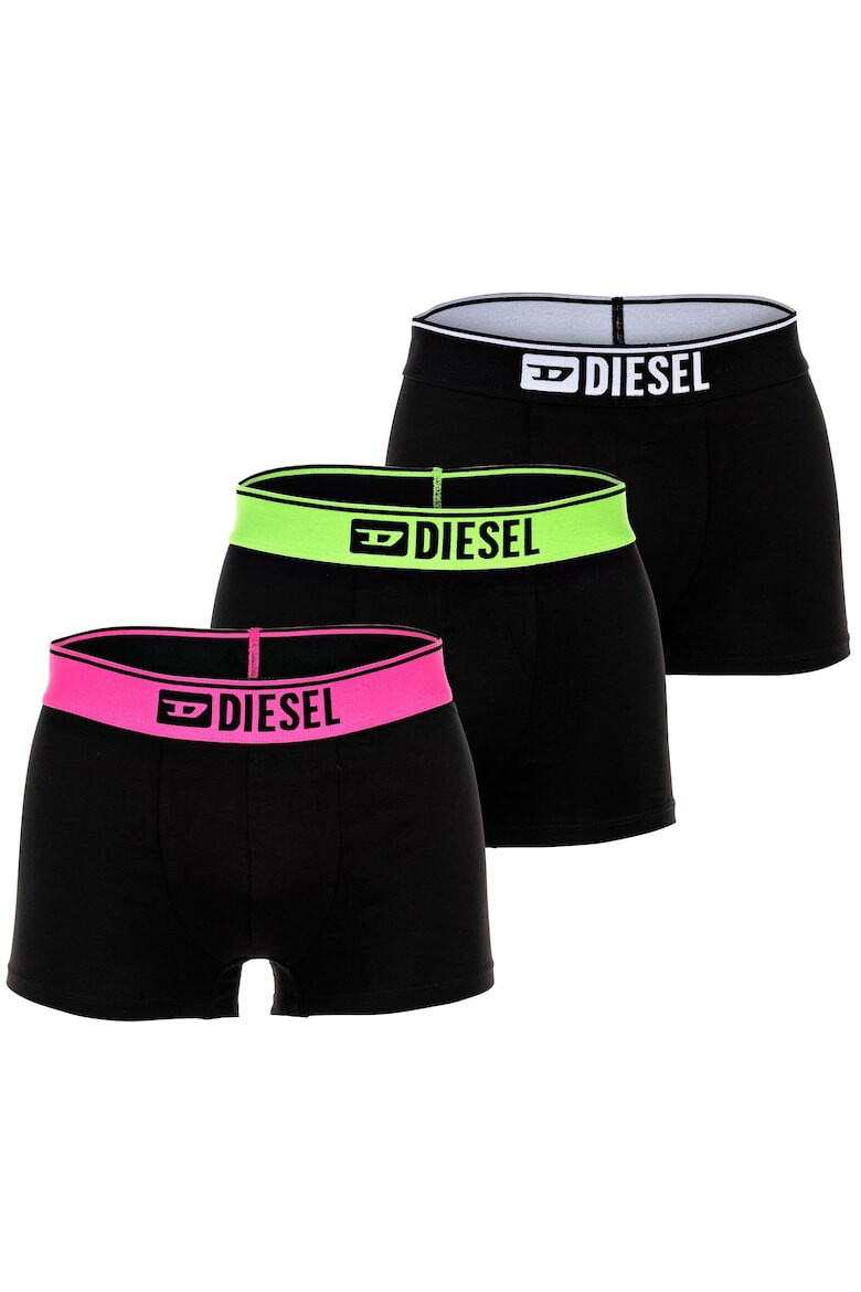 Diesel Set de boxeri cu banda logo contrastanta in talie - 3 perechi - Pled.ro