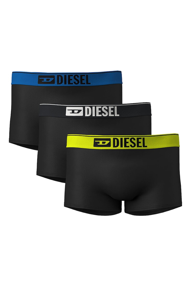 Diesel Set de boxeri din amestec de bumbac cu banda logo in talie - 3 perechi - Pled.ro