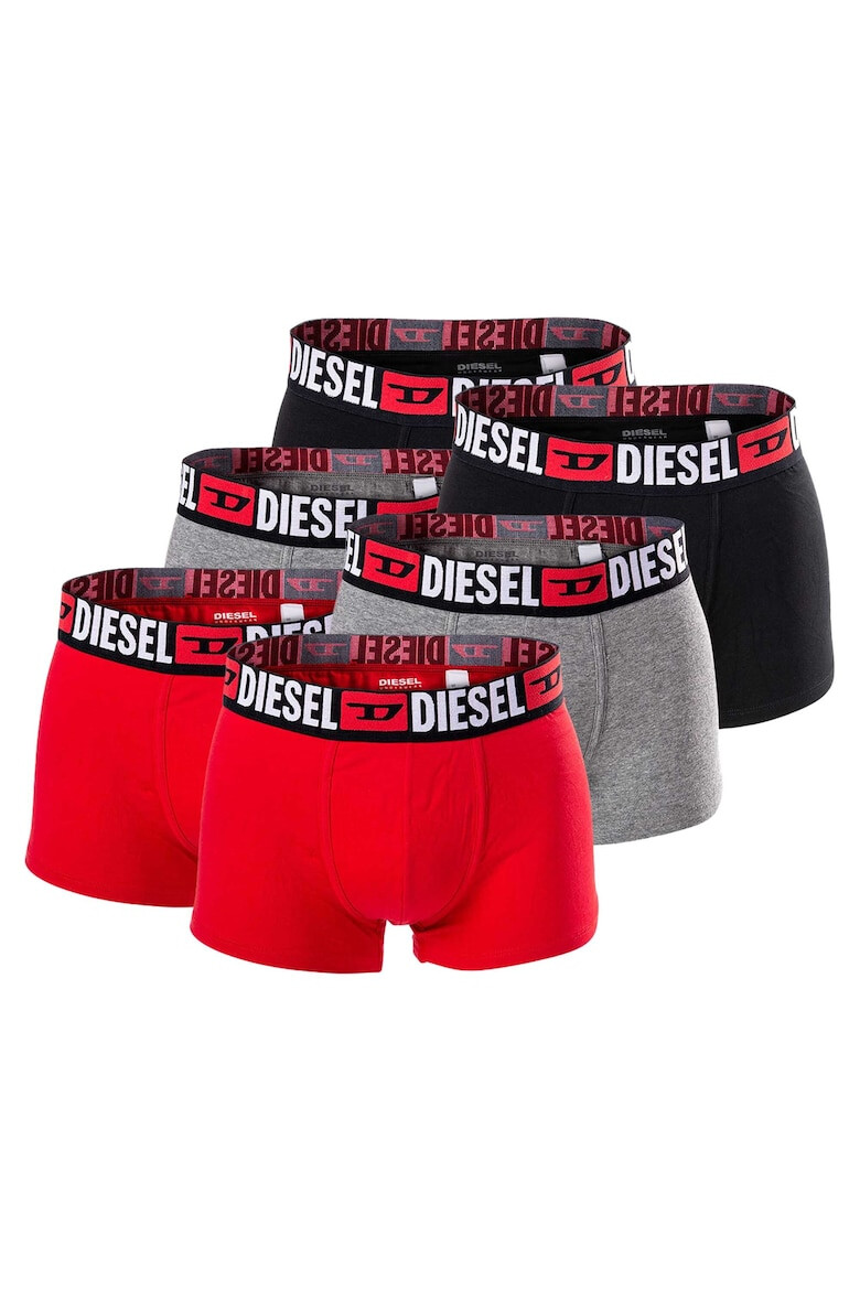 Diesel Set de boxeri din amestec de bumbac cu banda logo in talie - 6 perechi - Pled.ro