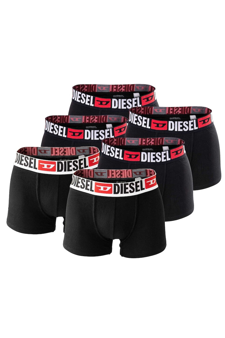 Diesel Set de boxeri din amestec de bumbac cu banda logo in talie - 6 perechi - Pled.ro