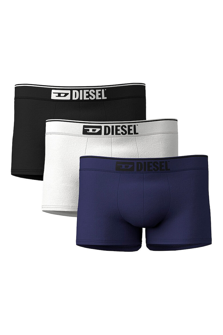 Diesel Set de boxeri din bumbac cu banda logo in talie - 3 perechi - Pled.ro