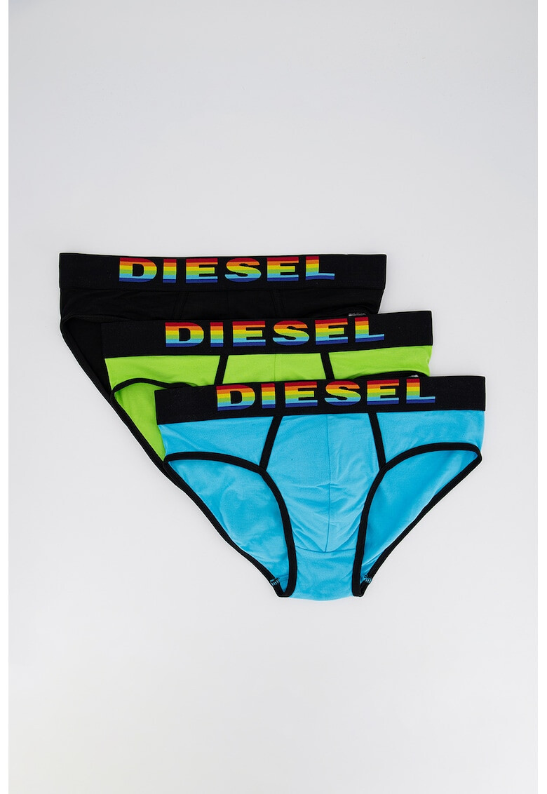 Diesel Set de chiloti cu banda logo elastica - 3 perechi - Pled.ro