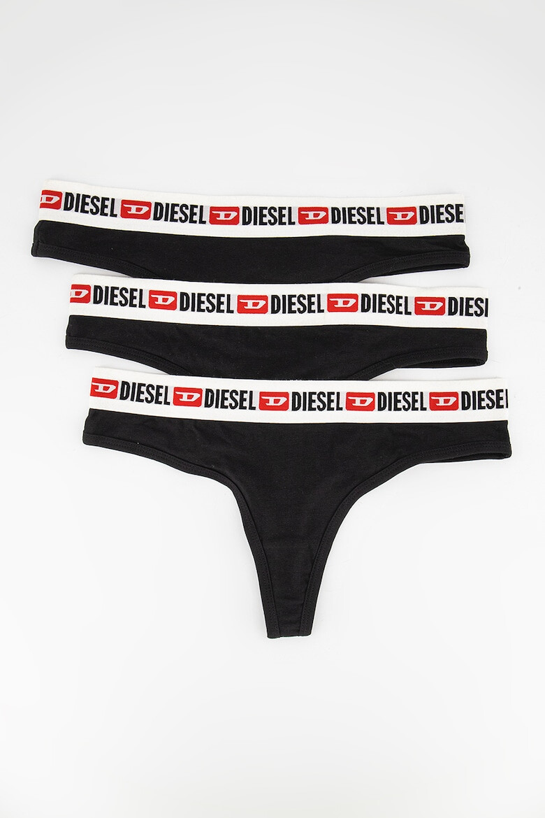 Diesel Set de chiloti tanga cu banda logo in talie Stars - 3 perechi - Pled.ro