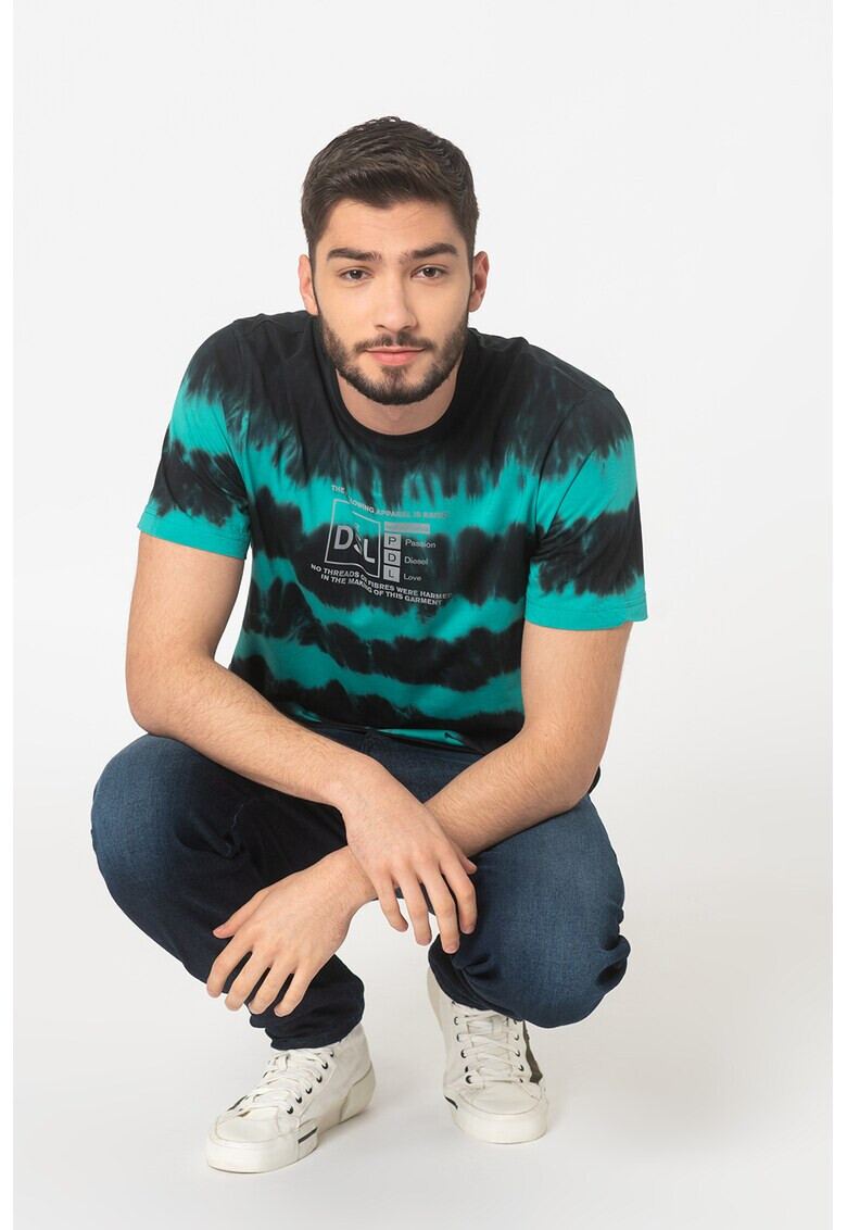 Diesel Tricou cu decolteu la baza gatului si aspect tie-dye Just - Pled.ro