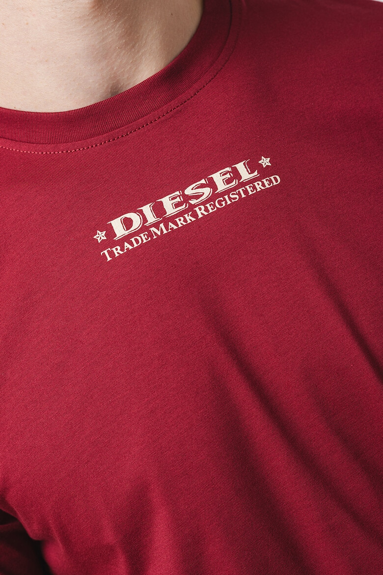 Diesel Tricou cu decolteu la baza gatului si imprimeu pe partea din spate - Pled.ro