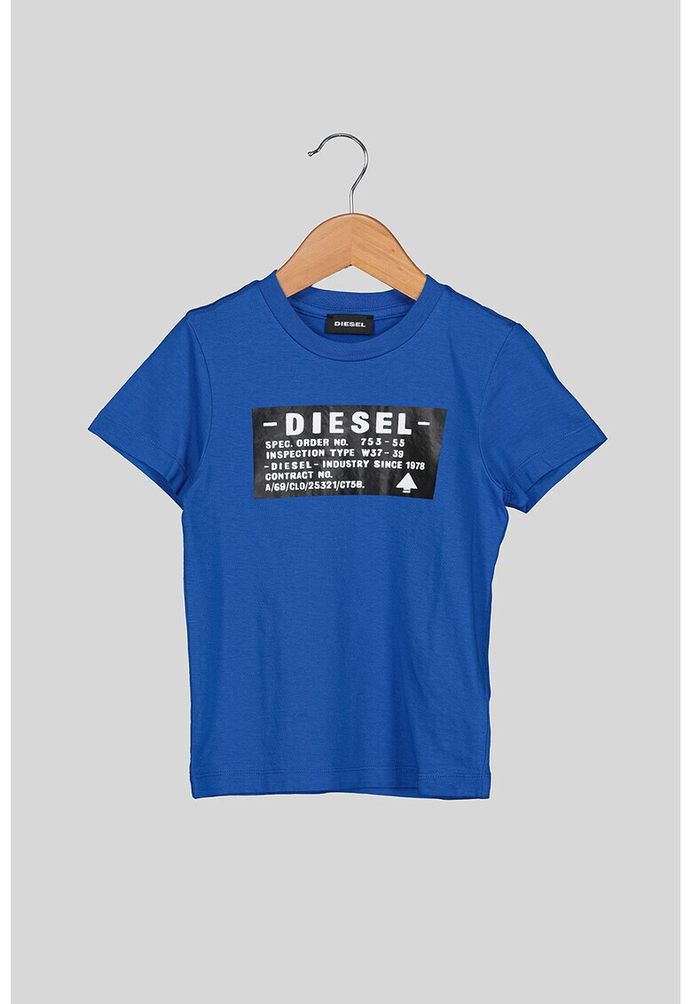 Diesel Tricou cu decolteu la baza gatului si logo - Pled.ro