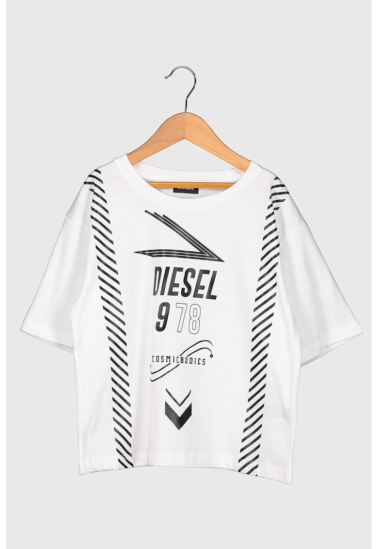 Diesel Tricou cu maneci cazute si imprimeu logo - Pled.ro