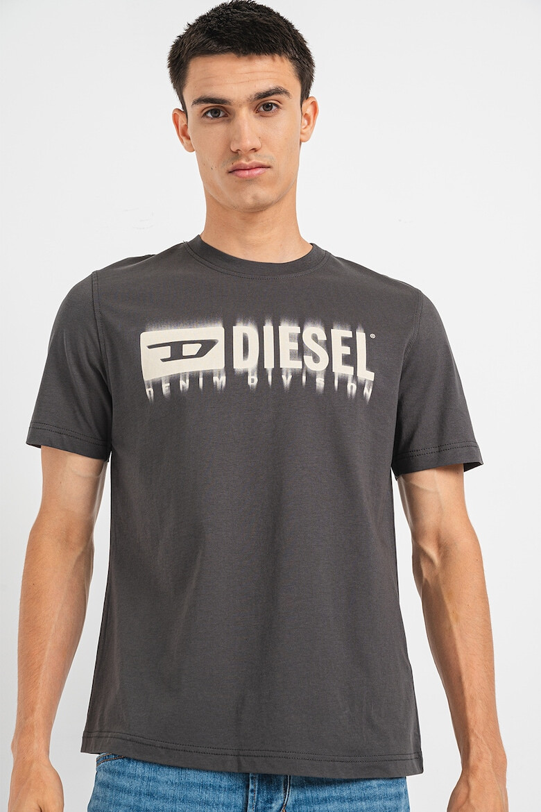 Diesel Tricou de bumbac cu logo cu aspect patat - Pled.ro